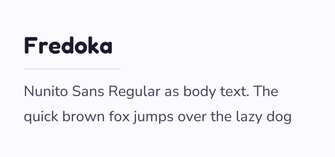 Fredoka + Nunito Sans font pairing preview